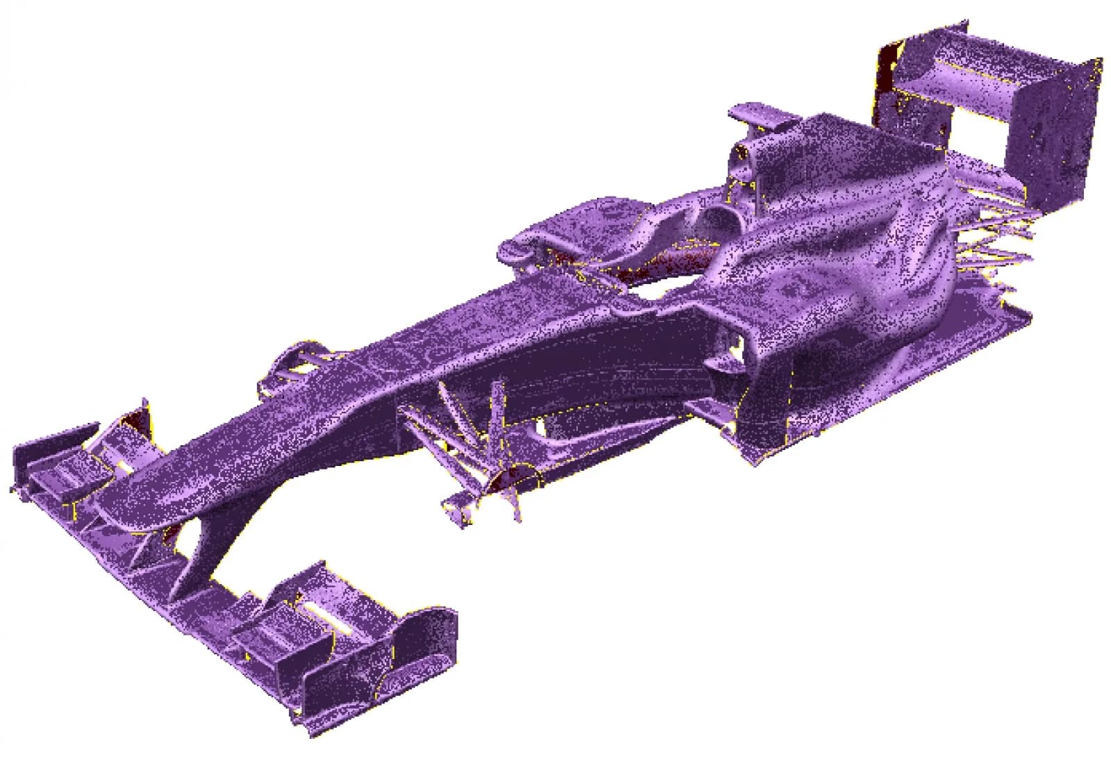 Облако точек кузова болида «Формулы-1», полученное 3D-сканером Artec Eva